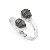 meteorite rough shape stackable bezel-set ring